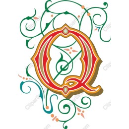 Elegant Q with Ornate Swirls