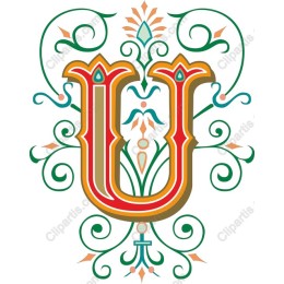 Ornate Floral Letter U