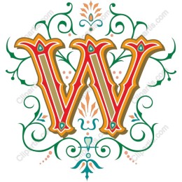 Elegant Floral Letter 'W'