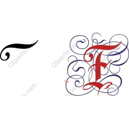 Ornate Letter F with Flourishes