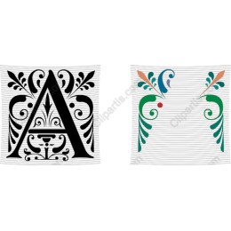 Ornate Letter 'A' Floral