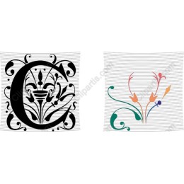 Elegant Floral Initial C