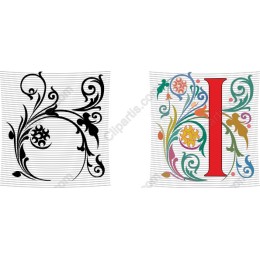 Elegant Floral Initial I