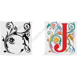Floral Monogram Letter J