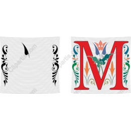 Ornate Floral Letter M