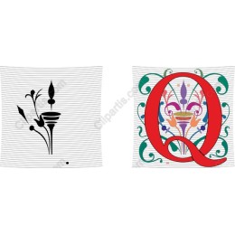 Elegant Floral with Stylized Q