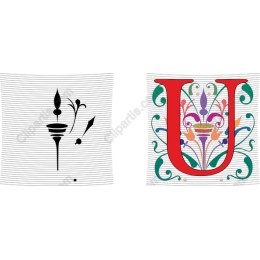 Ornate Floral Letter U