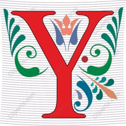 Floral Letter Y