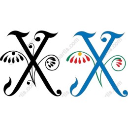 Floral Letter X