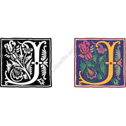 Floral Initial - Letter Y