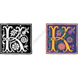 Decorative Letter K Floral