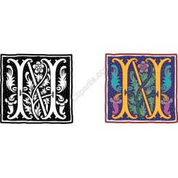 Floral Monogram - Letter Ms