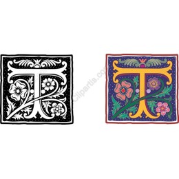 Floral Monogram Letter T