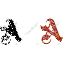 Stylized Letter A in Black and Red