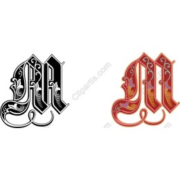 Ornate Letter M Set