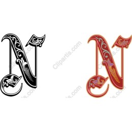 Elegant Decorative Letter N