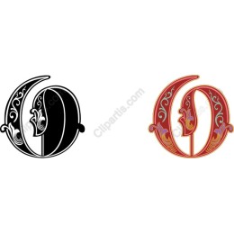 Elegant Black and Red Ornamental Emblem