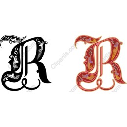 Stylized Letter R Ornate