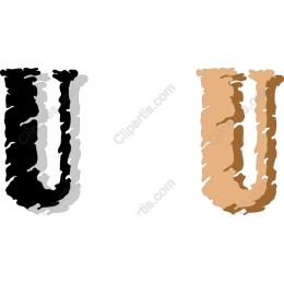 Textured Letter U