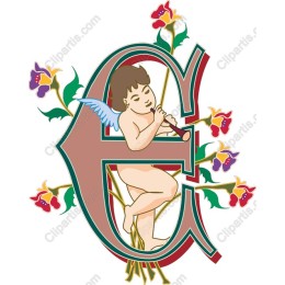 Whimsical Cherub and Floral Monogram