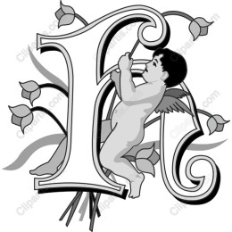 Whimsical Cherub Letter 'F'