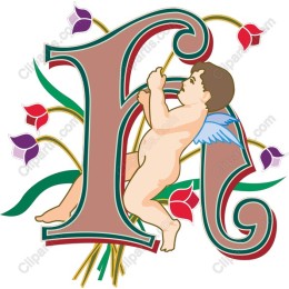 Whimsical Cherub with Floral F