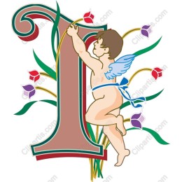 Ornate Floral Letter I