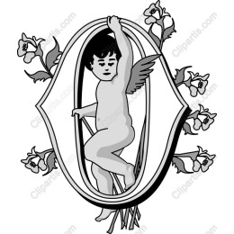 Whimsical Cherub Floral Frame