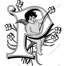Whimsical Cherub Letter P