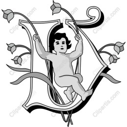 Charming Cherubic Letter V
