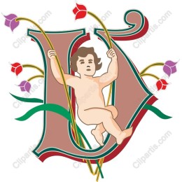 Whimsical Cherub with Floral Accents