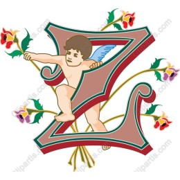 Whimsical Cherubic Letter Z