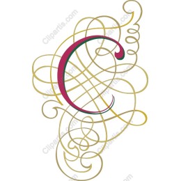 Elegant C Decorative Swirl