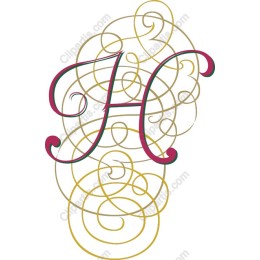 Ornate Letter H - Elegant Swirl
