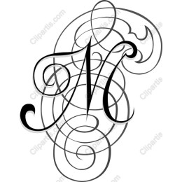 Elegant Ornate Letter N