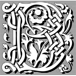 Elegant Floral Letter Bwork