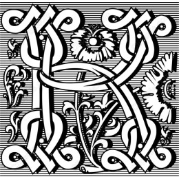 Ornate Letter 'R' Floral