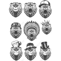 Wildly Expressive Bear Clipart Set
