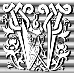 Ornate Floral Monogram W