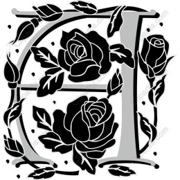 Elegant Floral Letter E