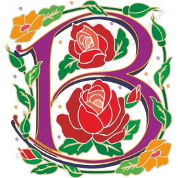 Floral Monogram Letter B