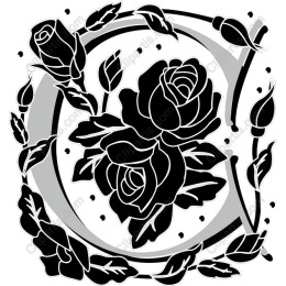 Elegant Black Rose Letter C