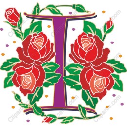 Elegant Floral Letter I