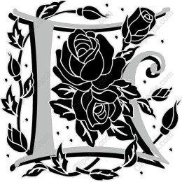 Elegant Floral Letter E