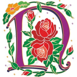 Floral Monogram Letter D