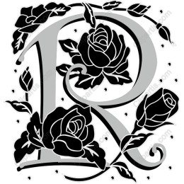 Elegant Rose Letter R