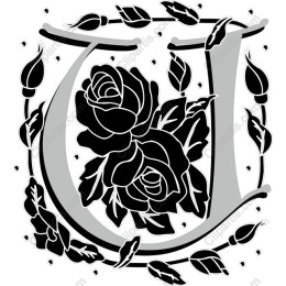 Elegant 'U' Floral Monogram