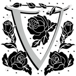 Elegant Rose Letter V