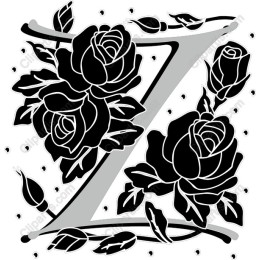 Rose-Embellished Letter Z