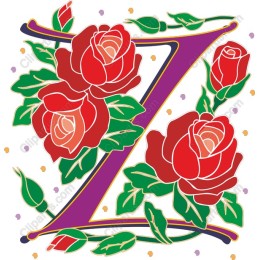 Rose-Embellished Letter Z